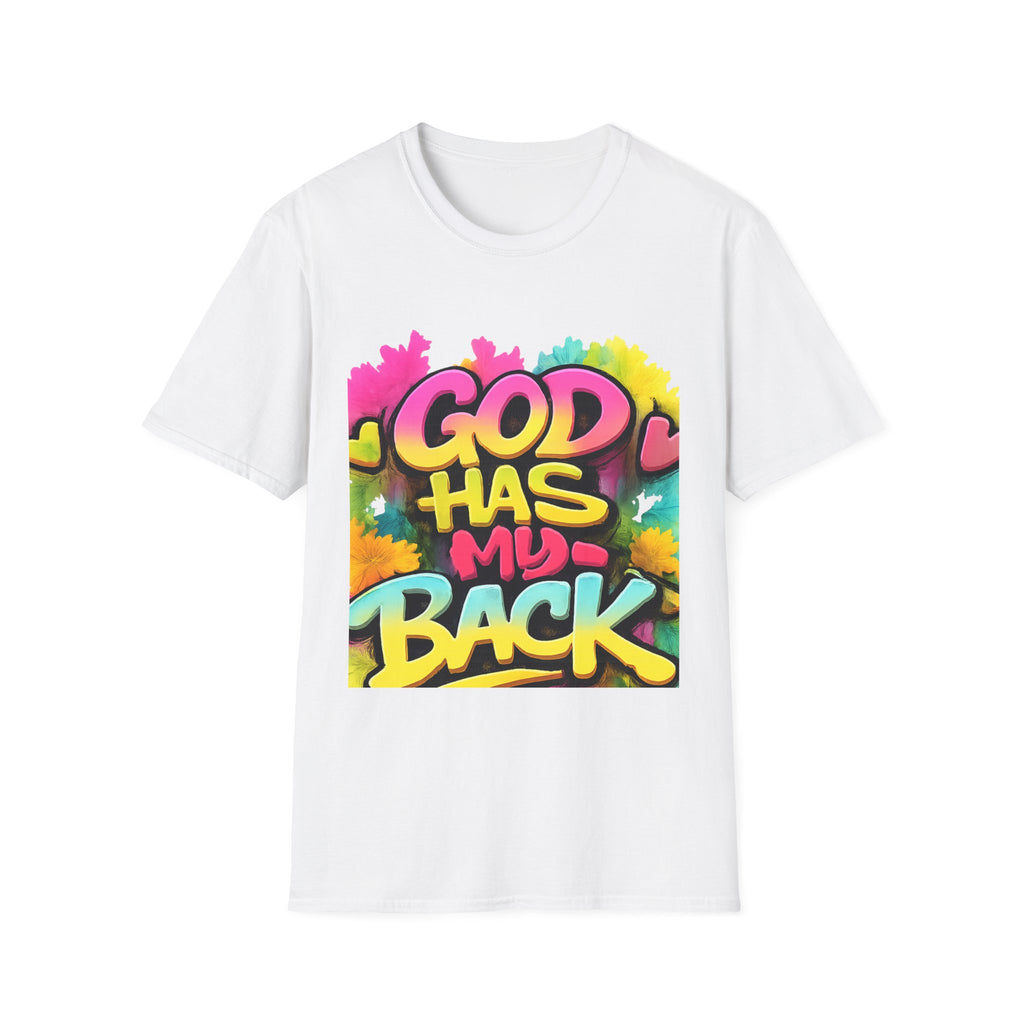 God Has My Back T-Shirt — Colorful Graffiti Faith Tee